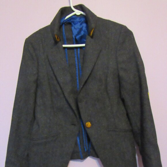 Circle of Gentlemen Women Blazer, Wool, Brown/Blue/Yellow, sz. 38(EU), S, - Picture 2 of 7